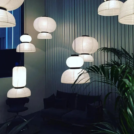 DecorBites™ Japanese Rice Paper Lamp: Vintage Wabi Sabi Design for Zen Room