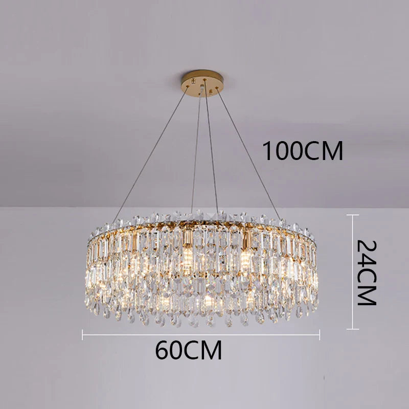 DecorBites™ Crystal Chandelier: Luxury Living Room & Bedroom Pendant Light | Elegant Ceiling Lamp