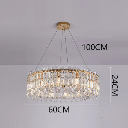 DecorBites™ Crystal Chandelier: Luxury Living Room & Bedroom Pendant Light | Elegant Ceiling Lamp