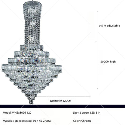 DecorBites™ Crystal Chandelier: Luxury Modern Staircase & Living Room, Hotel & Villa Lighting