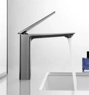Grifo de Lavabo Gold Basin™ Decorbites, Grifo Mezclador de Baño Gris, Grifo de Cascada de Una Manija