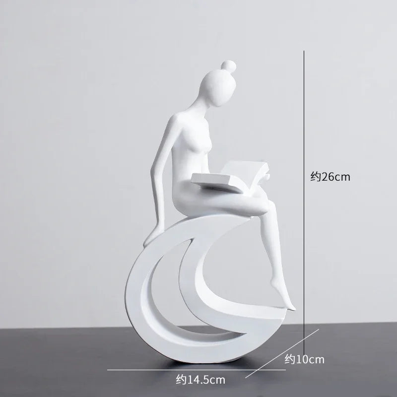 Escultura de figuras abstractas, minimalismo moderno, decoración de habitaciones, artesanías, estética DecorBites™