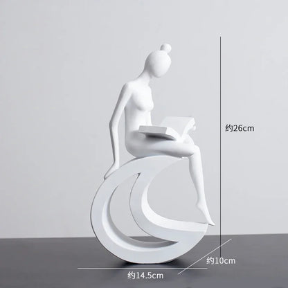 Escultura de figuras abstractas, minimalismo moderno, decoración de habitaciones, artesanías, estética DecorBites™