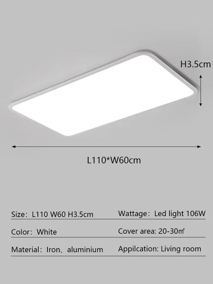 DecorBites™ LED Rectangular Ceiling Light for Modern Minimalist Living Room and Bedroom Decor
