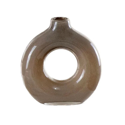 Jarrón de vidrio con círculos geométricos DecorBites™ para decoración del hogar y arreglos florales