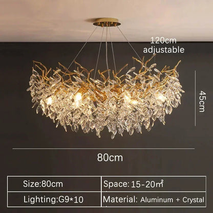 DecorBites™ Crystal Pendant Chandelier for Luxury Dining Living Room LED Lighting