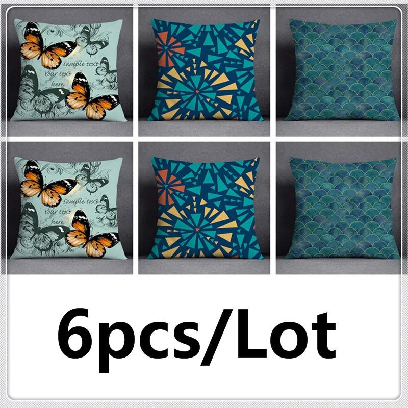 DecorBites™ Green Leaves Flower Pillowcase Set | Modern Winter Short Plush 45x45cm Cozy Covers