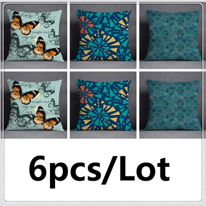 DecorBites™ Green Leaves Flower Pillowcase Set | Modern Winter Short Plush 45x45cm Cozy Covers