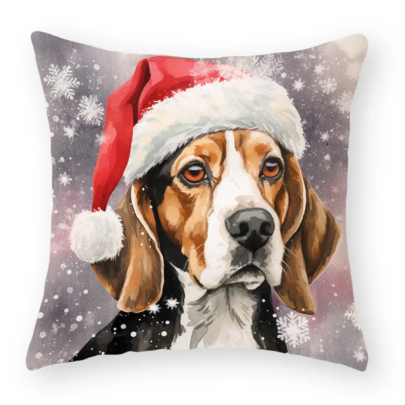 DecorBites™ Cartoon Animal Christmas Pillowcase: Decorative Sofa Cushion Cover for Living Room