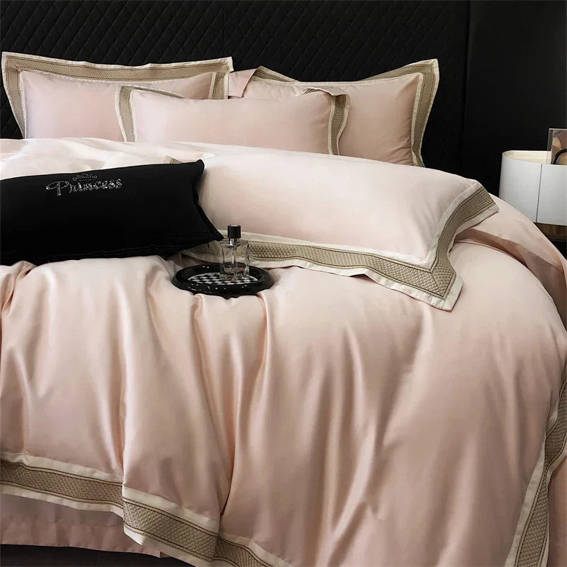 Decobites 1000TC Luxury Embroidery Bedding Set - Full/Queen/King 4Pcs