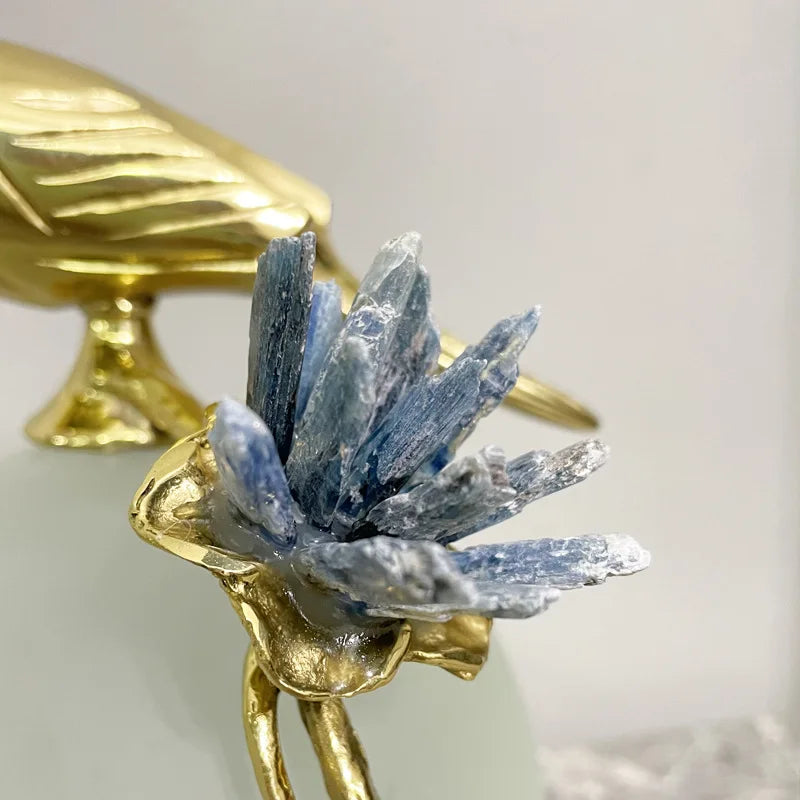 DecorBites™ Golden Bird Brass Sculpture Modern Home Decor Artwork Statue