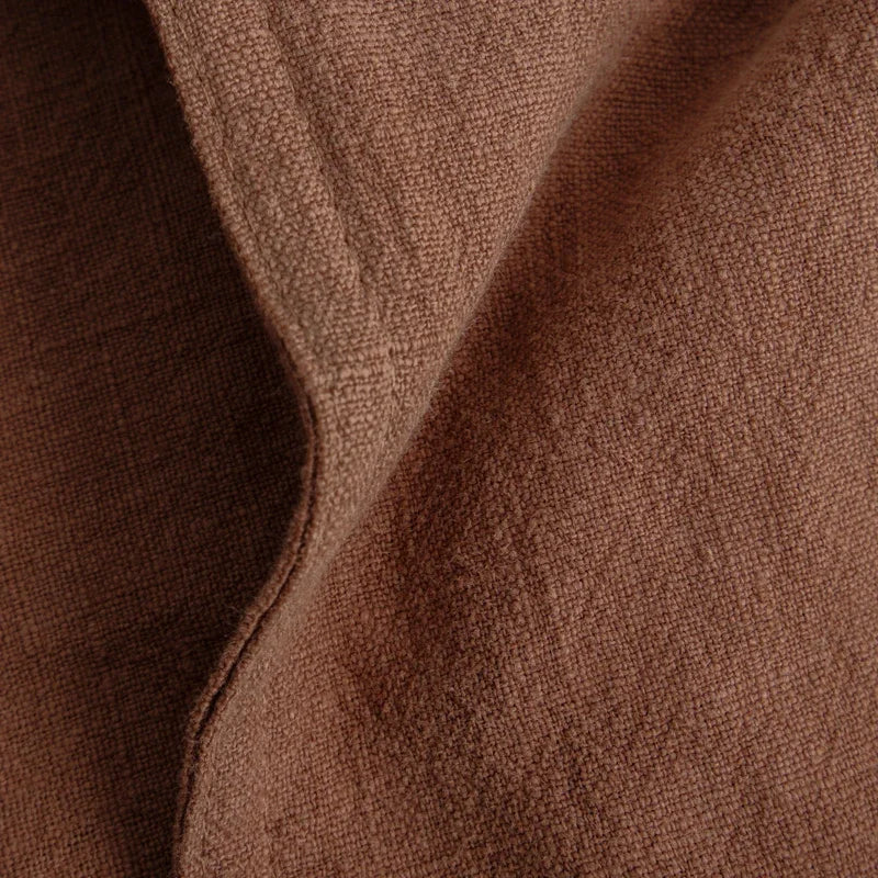 Funda de cojín DecorBites™ de lino de 45x45 cm con flecos en marfil/gris oscuro/café para decoración del hogar