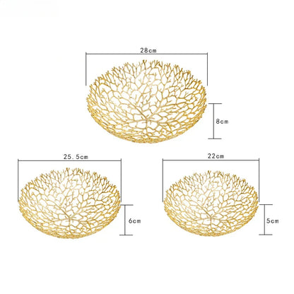 صينية معدنية على شكل مرجان من DecorBites™: حاوية تنظيم أنيقة لديكور المنزل