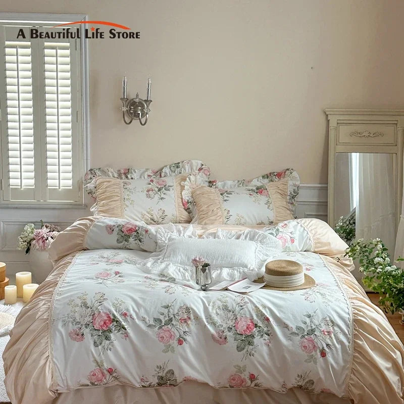 Floral Cotton Ruffle Bedding