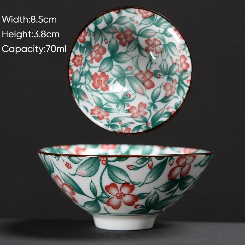 كوب شاي الكونغ فو من سيراميك ديكوربايتس™ باللونين الأزرق والأبيض - أكواب ساكي بورسلين على الطريقة اليابانية