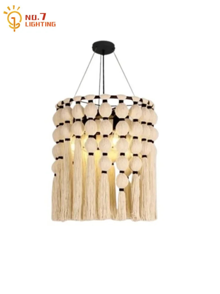 DecorBites™ Bohemian Tassel Pendant LED Light for Cozy Atmosphere
