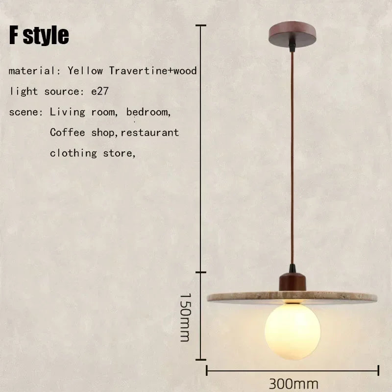 DecorBites™ Elegant Wabi Sabi Travertine Pendant Lamp for Dining Desk & Kitchen Island