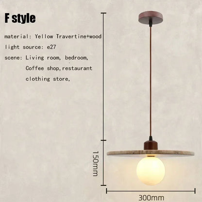 DecorBites™ Elegant Wabi Sabi Travertine Pendant Lamp for Dining Desk & Kitchen Island