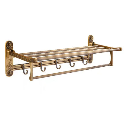 DecorBites™ Antique Bathroom Shelf Towel Rack Set with Bath Hardware & Toilet Brush Holder