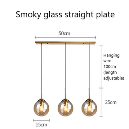 Lámparas colgantes de cristal DecorBites™: Lámpara colgante LED nórdica para cocina, comedor y dormitorio.