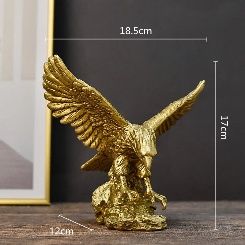 Escultura de Resina Águila Real Dorada™ Decorbites Decoración para el Hogar Figura de Halcón