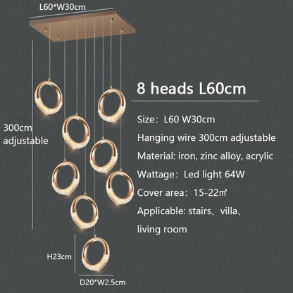 DecorBites™ Circle Ring LED Chandelier Light for Luxe Living Spaces