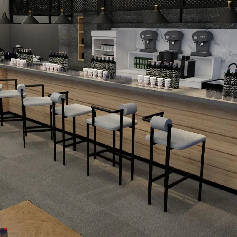 Silla de bar estilo industrial DecorBites™: Taburete alto para el hogar y la recepción, diseño nórdico