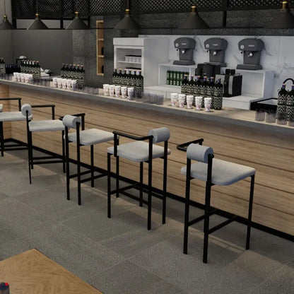 Silla de bar estilo industrial DecorBites™: Taburete alto para el hogar y la recepción, diseño nórdico