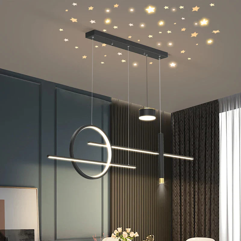 DecorBites™ Black Nordic Style LED Pendant Lights for Living Room Dining Room Lighting