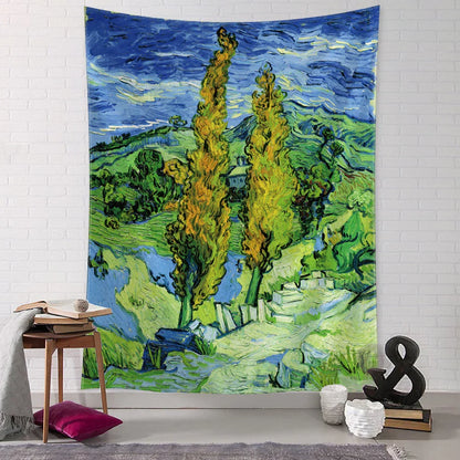 Decobites Mystic Garden Path Tapestry Wall Hanging - Van Gogh Oil Painting Inspired Art