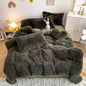 Decobites Fluffy Faux Fur Bedding Set: Duvet Cover, Sheet, Pillowcase - Soft & Warm