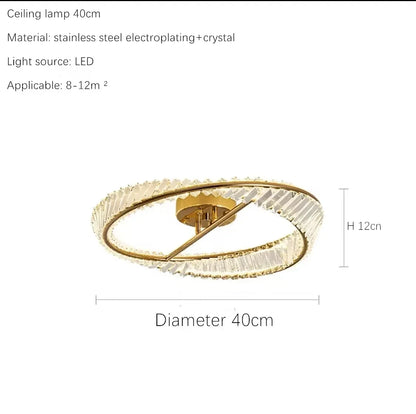 DecorBites™ DNA Spiral Crystal Chandelier LED Ring Design for Luxury Living Room