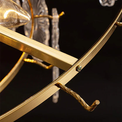 DecorBites™ Elegant Glass Chandelier with LED Lights for Home Décor