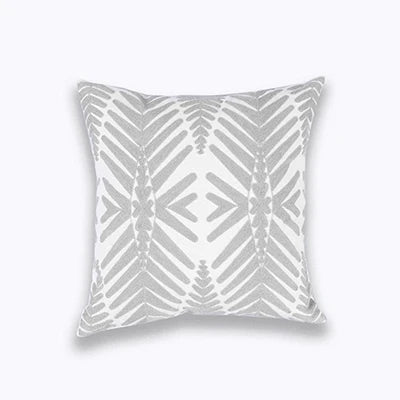 Funda de cojín DecorBites™ con bordado geométrico, color gris claro, algodón, 45 x 45 cm