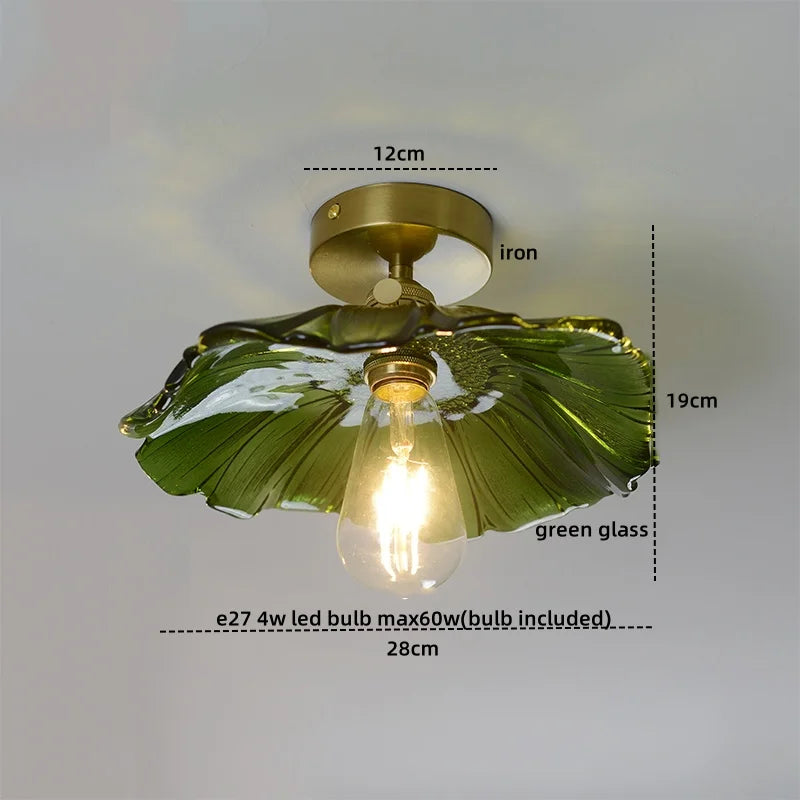 Green Glass Ceiling Lamp