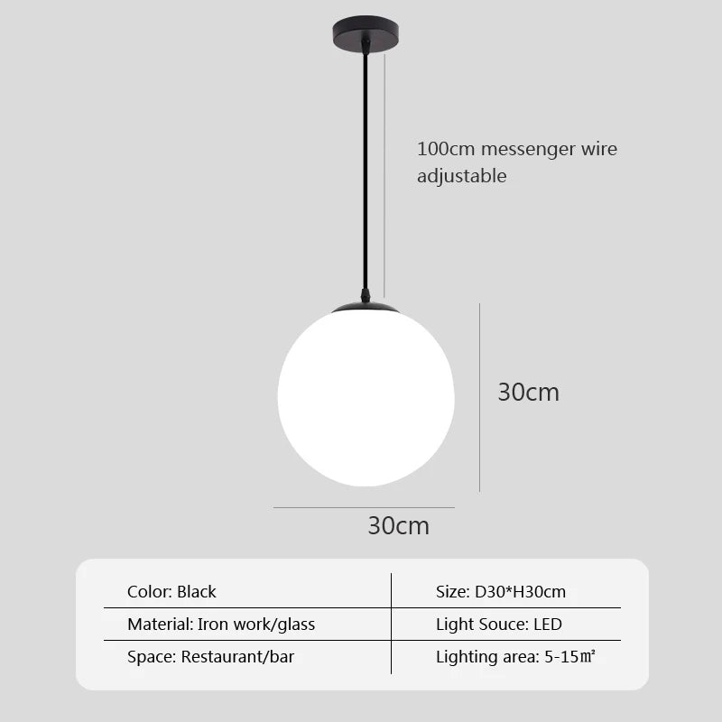 DecorBites™ Glass Ball Pendant Lights: Elegant Globe Hanging Lamps for Home, Restaurant & Bar.