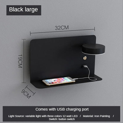 DecorBites™ LED Shelf Wall Lamp with USB Charging Port & Switch
