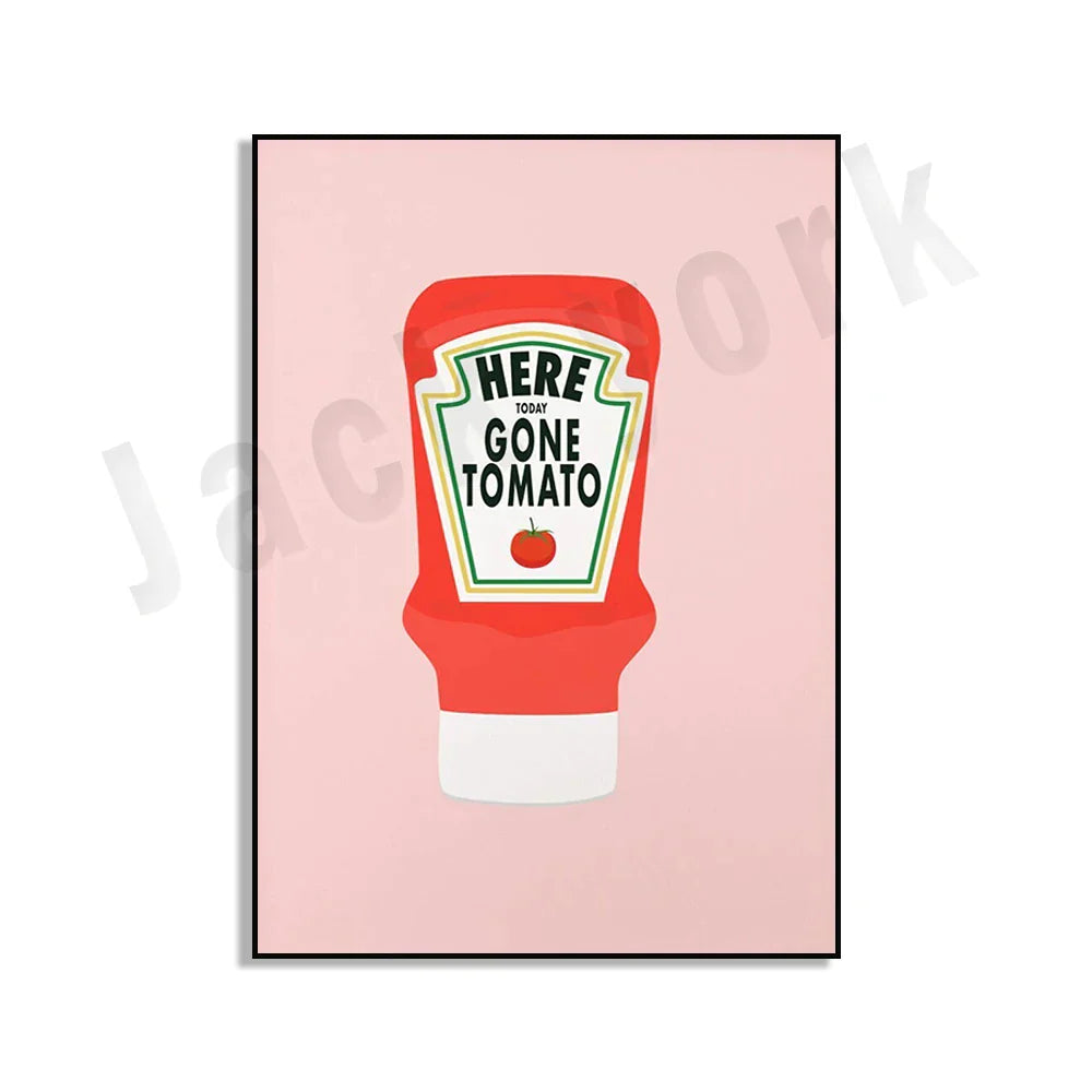 ملصق فني طعام من DecorBites™ Blue Cool Beans Pesto Pasta Soy Pun