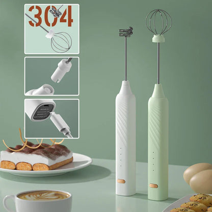 DecorBites™ Electric Milk Frother 3 Speeds Coffee Mixer Egg Beater Foam Maker
