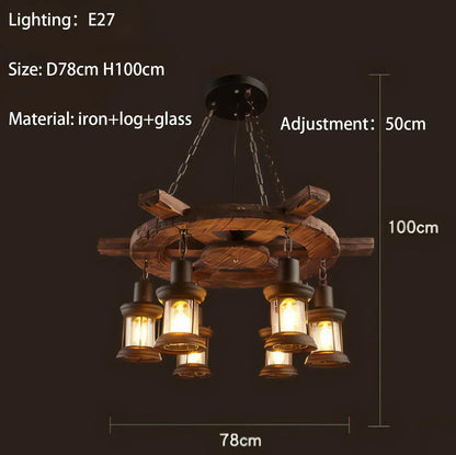 Lámparas colgantes LED DecorBites™ Iron Wheel - Lámparas colgantes con brillo metálico industrial