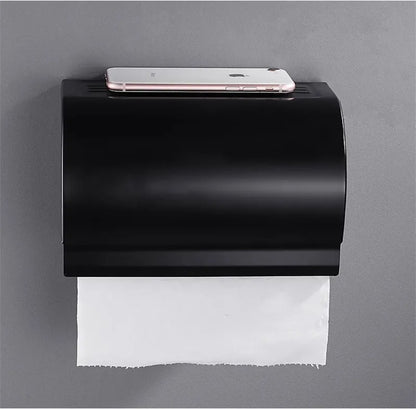 DecorBites™ Black Carved Aluminum Bathroom Tissue Holder Toilet Paper Roll Rack