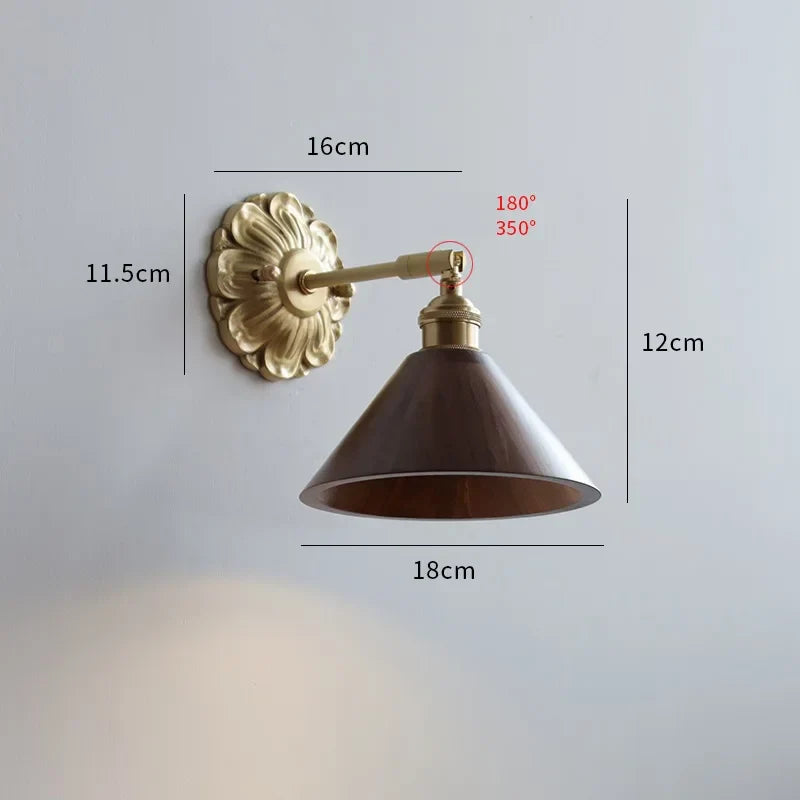 Decorbites™ Grüne Glas-LED-Wandleuchte mit Kupferbasis für Schlafzimmer und Wohnzimmer