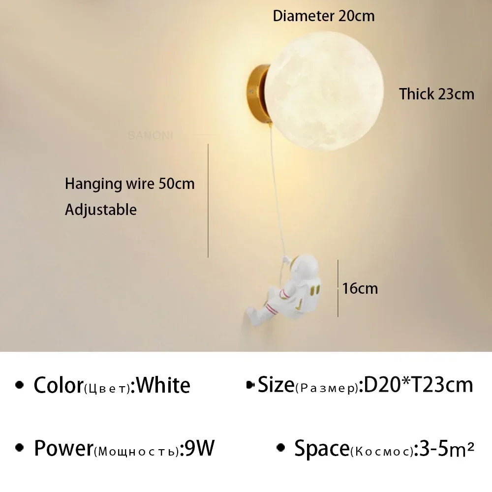 DecorBites™ Astronaut Cartoon LED Wall Lamp for Modern Home Decor