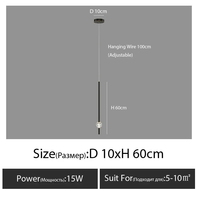 DecorBites™ Crystal LED Chandelier for Nordic Bedroom, Living Room & TV Background Wall.