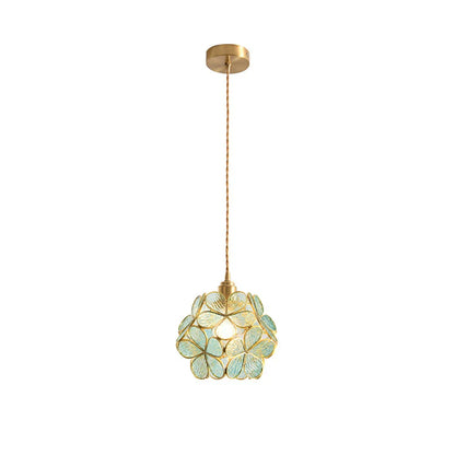 DecorBites™ Glass Petal Pendant Light: Handmade Modern Flower Stained Lamp for Bedroom & Living Room