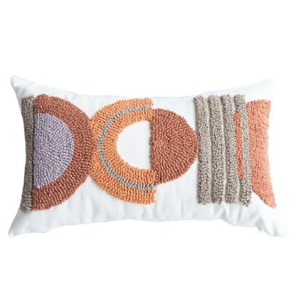 DecorBites™ Half-circle Tufted Cotton Canvas Embroidery Throw Pillow Cover - Modern & Stylish
