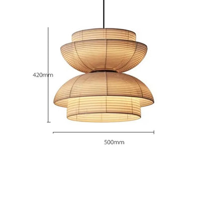 DecorBites™ Japanese Wabi Sabi Fabric Pendant Light: Traditional and Creative Lighting for Dining Room