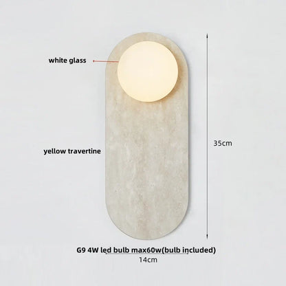 DecorBites™ LED Wall Light: French Luxury Glass Globe Stone Wall Lamp Fixture