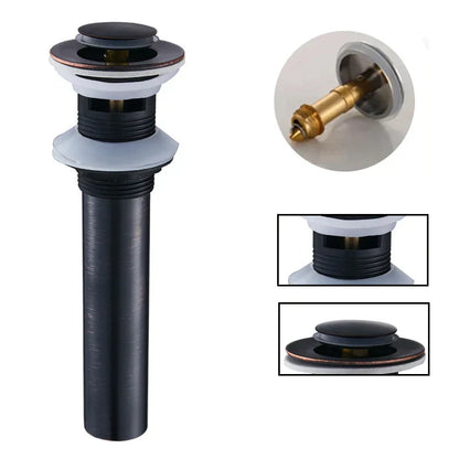 DecorBites™ Gold Large Round Bathroom Pop-up Drain for Copper Washbasin Sink