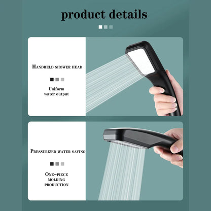 DecorBites™ Black High Pressure Rainfall Shower Head with Bracket and Water Saving Nozzle
